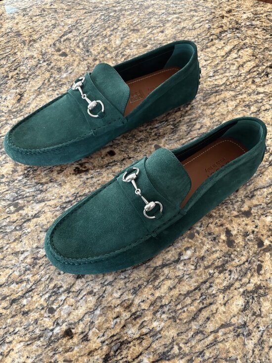 Gucci Men\'s Green Suede Loafers Size 12.5 main image 8